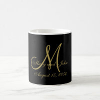 Black Gold Customizable Initial Letter and Names
