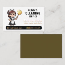 Black Gold Cute Maid House Cleaning Service
