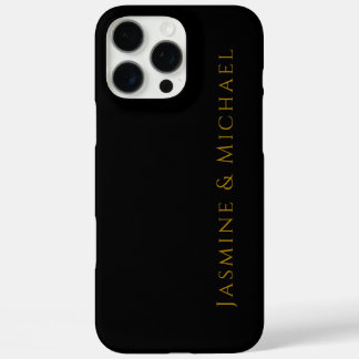 Black & Gold Cute Minimalist Own Name iPhone 16 Pro Max Case