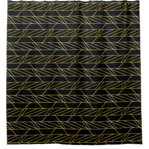 Black Gold Deco Abstract Geometric Pattern Luxury