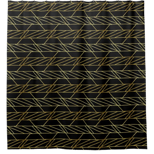 Black Gold Deco Abstract Geometric Pattern Luxury  (Front)