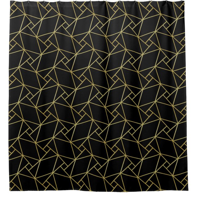 Black Gold Deco Abstract Geometric Pattern Luxury  (Front)