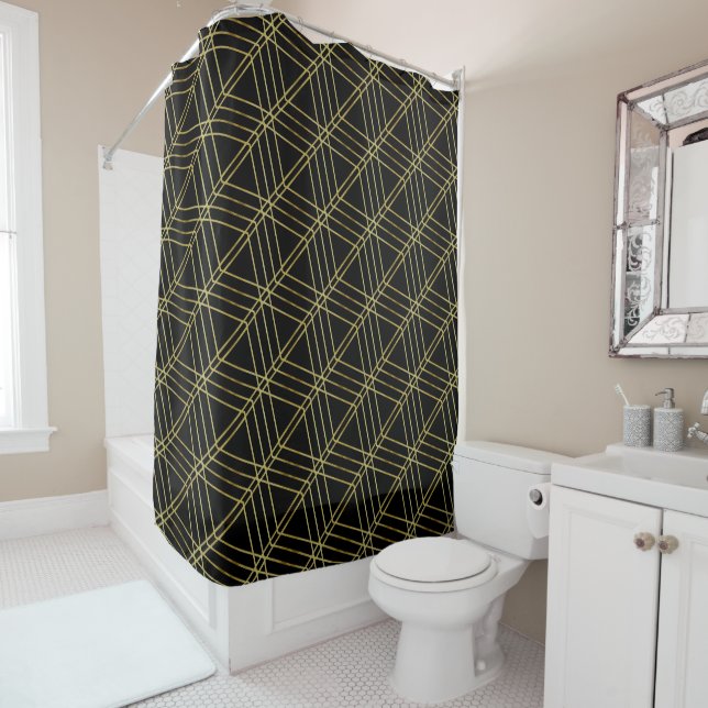 Black Gold Deco Abstract Geometric Pattern Luxury  (In Situ)