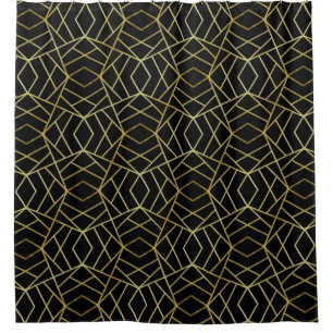 Black Gold Deco Abstract Geometric Pattern Luxury 