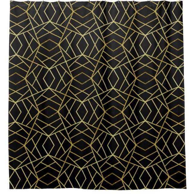 Black Gold Deco Abstract Geometric Pattern Luxury  (Front)