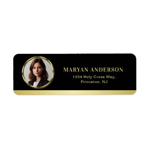 Black & gold design, Logo or Photo in gold circle,