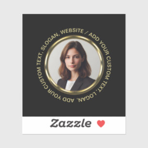 Black & gold design, Logo or Photo in gold circle,