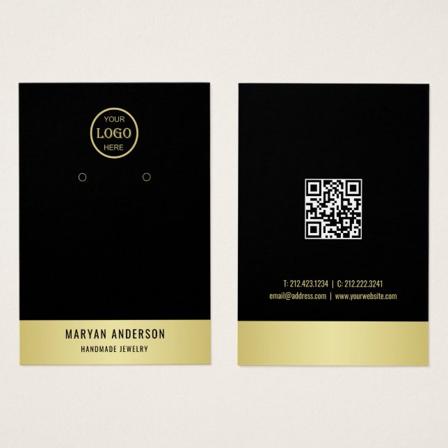 Black & gold design, Logo/Photo, display card (Front & Back)
