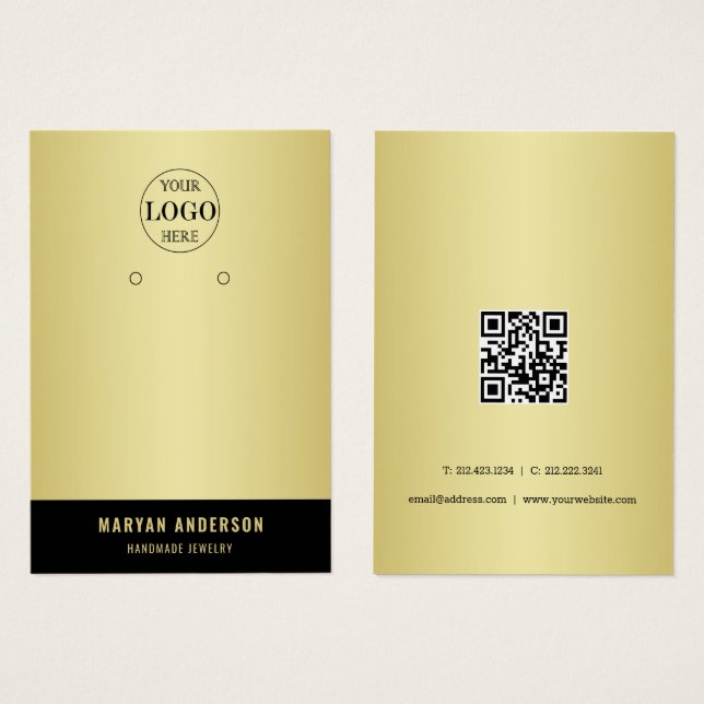 Black & gold design, Logo/Photo, display card (Front & Back)