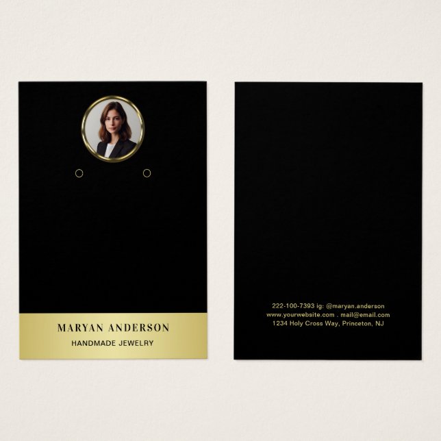 Black & gold design, Logo/Photo, display card (Front & Back)