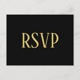 Black&Gold Design- RSVP/Dinner Choices Postcard