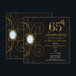 Black & Gold Diamond Chic 65 65th Anniversary Invitation<br><div class="desc">Black & Gold Diamond Chic 65 65th Anniversary Invitation</div>