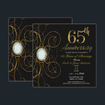 Black & Gold Diamond Chic 65 65th Anniversary Invitation<br><div class="desc">Black & Gold Diamond Chic 65 65th Anniversary Invitation</div>