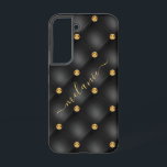 Black Gold Diamond Custom Name Samsung Galaxy Case<br><div class="desc">Samsung Galaxy Cases or iPhone Cases with Elegant Black Gold Diamond Tufted Luxury Your Name Golden Gemstone Personalized Gift - Add Your Name / Text - Make Your Special Gift ! Resize and move or remove / add text / elements with Customization tool. Choose / add your favourite font /...</div>