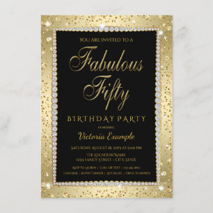 Black Gold Diamond Fabuleux 50 Invitation annivers