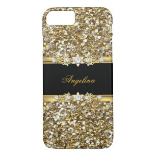 Black Gold Diamond Jewel Glitter Case-Mate iPhone Case