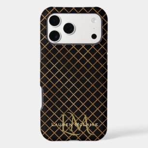 Black & Gold Diamond Monogram 