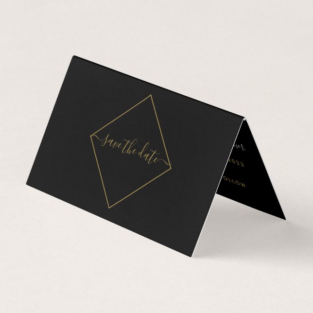 Black & Gold Diamond Photo Enregistrer La Carte Da (Devant)