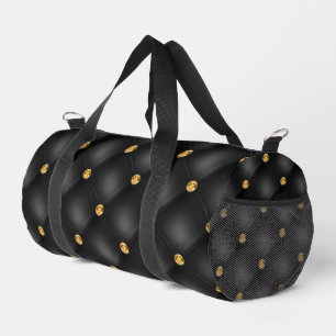 Black Gold Diamonds Tufted Duffle Bag