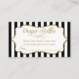 Black Gold Diaper Raffle Cards Boy Baby Shower