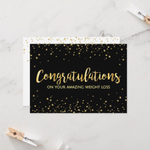 Black Gold Diet Slim Weight Loss Congratulations Card