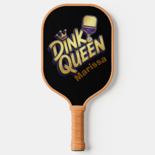 Black Gold Dink Queen Personalized Name Pickleball Paddle