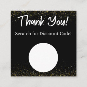 Black & Gold Discount Scratch Off Thank You Card