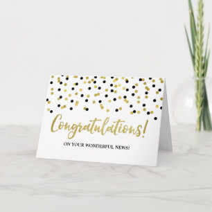 Black Gold Dots Congratulations on Expecting Card