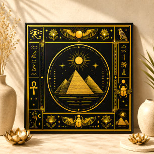 Black Gold Egyptian Pyramid Luxury Decor Art Tile