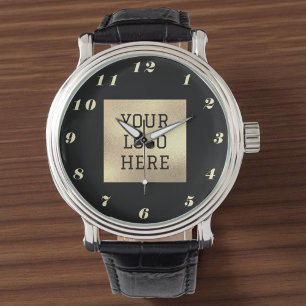 Black Gold Elegant Classic Business Logo Watch