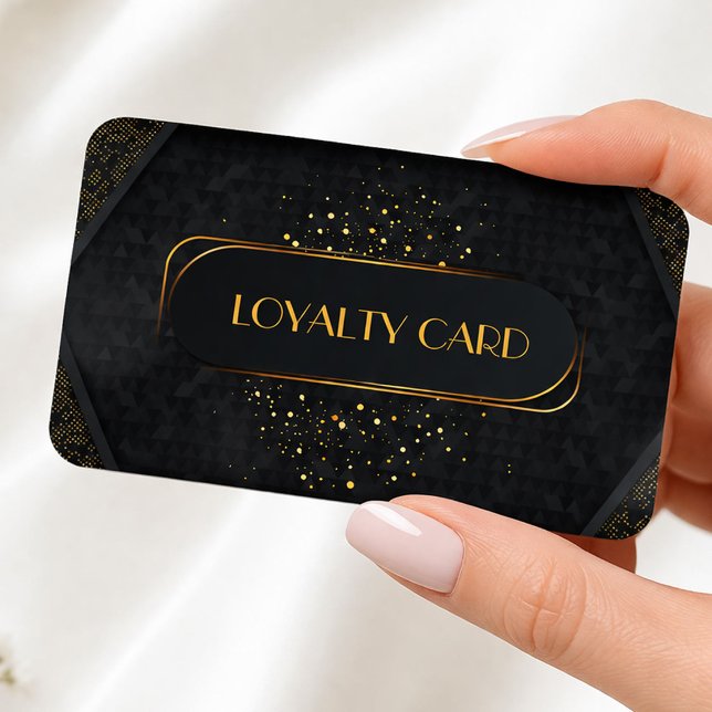 Black & Gold Elegant Customer Reward Punch Loyalty Card (Black & Gold Elegant Customer Reward Punch Loyalty Card, Business Card, Client Card)