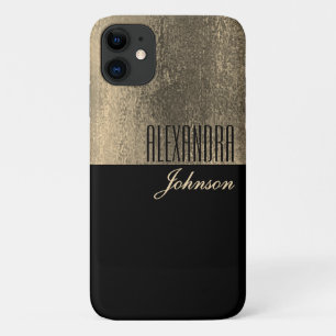 Black Gold Elegant Name iPhone Case