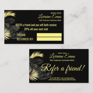 Black Gold Elegant  Referral Card