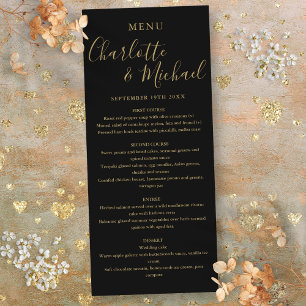 Black Gold Elegant Signature Wedding Menu