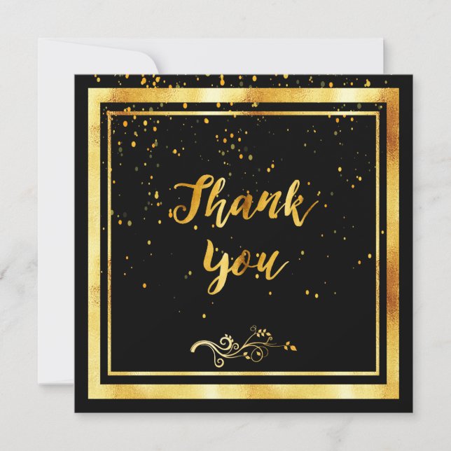 Black gold elegant thank you  (Front)