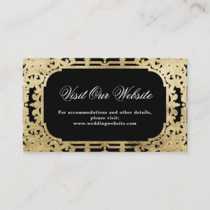 Black & gold elegant vintage visit website card