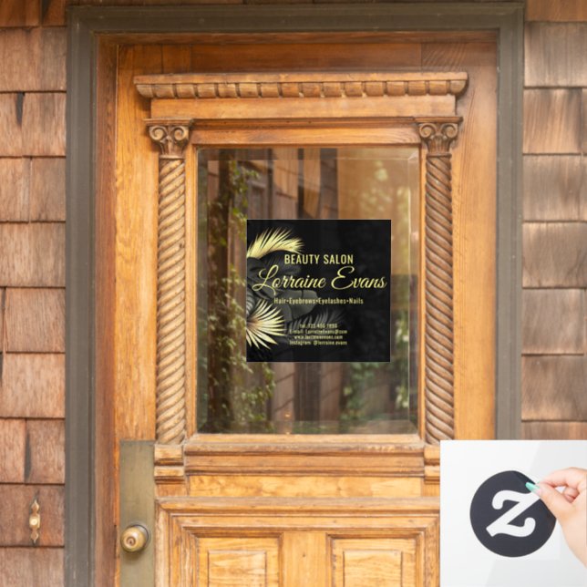 Black Gold Elegant  Window Cling (Home Door)