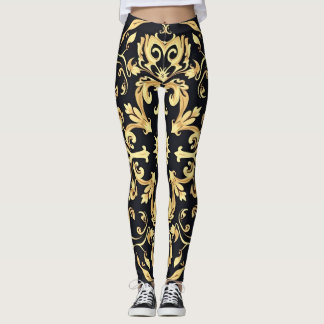 Black&gold emblem leggings