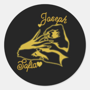 Black Gold Engagement Envelope Seal Sticker