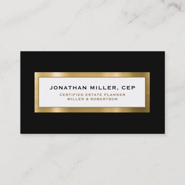 Black Gold Estate Planning Business Card (Front)
