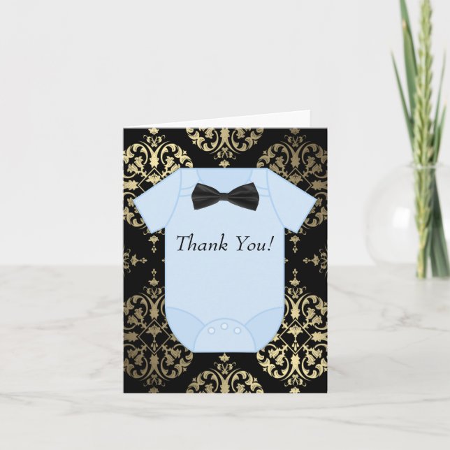 Black Gold et Baby Blue Baby Boy Merci Cartes (Devant)