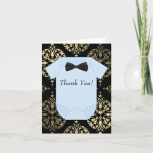 Black Gold et Baby Blue Baby Boy Merci Cartes