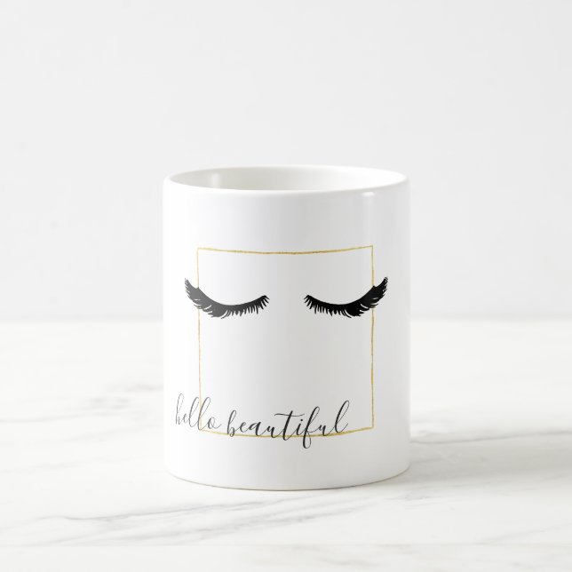 Black Gold Eyelashes Glam Coffee Mug (Center)