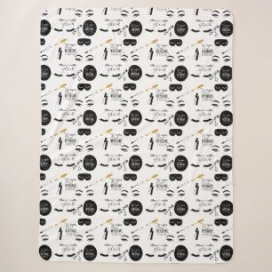 Black Gold Eyelashes Glam Sherpa Blanket