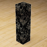 Black Gold Faux Elegant Florals Wedding Gift Wine Box<br><div class="desc">Black Gold Faux Elegant Hand Drawn Florals Wedding Gift wine box
*fake foil - part of a collection</div>