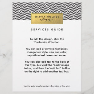 Black & Gold Faux Foil Chevron Pattern Flyer