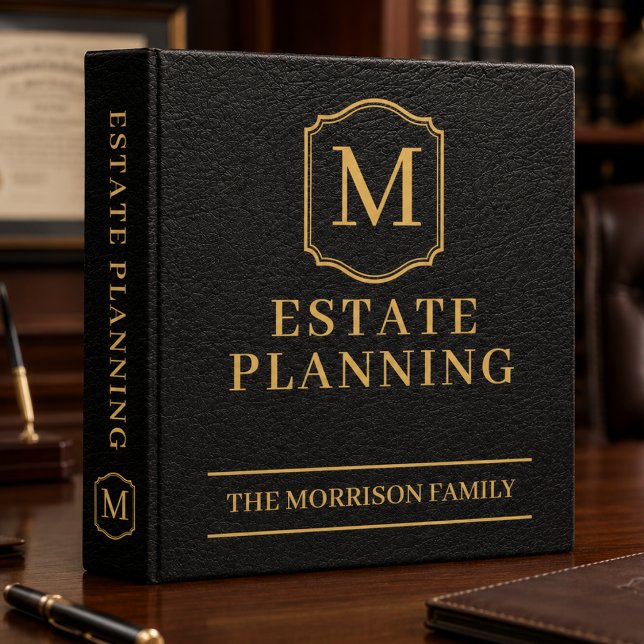 Black Gold Faux Leather Estate Planning Binder (Creator Uploaded)
