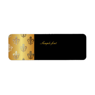 Black Gold Fleur de lis avec harlequin