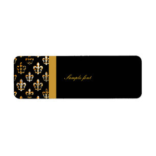 Black Gold Fleur de lis avec harlequin