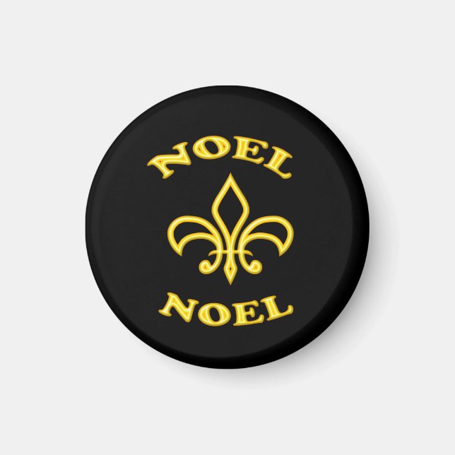 Black Gold Fleur de Lis Magnet (Front)